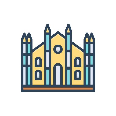 Katedral için renk illüstrasyon simgesi 