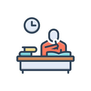 Yazar için renk illüstrasyon simgesi 