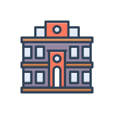 İstasyonlar için renk illüstrasyon simgesi 