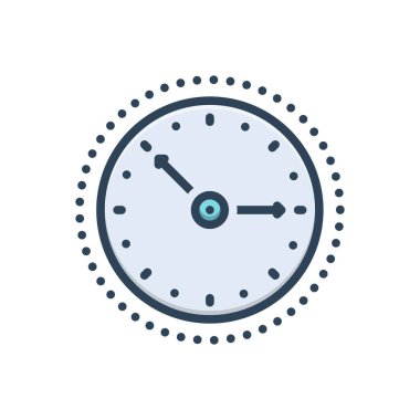 Zaman için renk illüstrasyon simgesi 