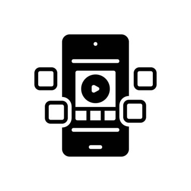 Sosyal için siyah katı simge 