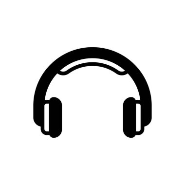 Kulaklıklar için siyah katı simge 