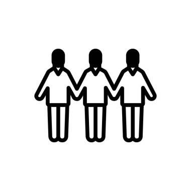 Grup için siyah katı simge 