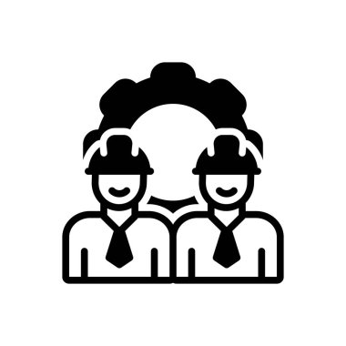 İş gücü için siyah katı simge 