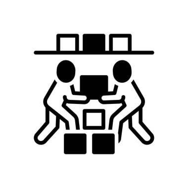 Yardım için siyah katı simge 