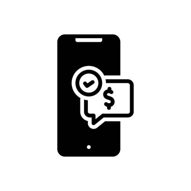 Ödeme için siyah katı simge 