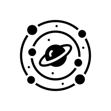 Gezegen için siyah katı simge 