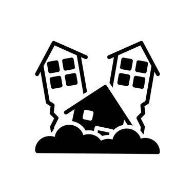 Çökme için siyah katı simge 