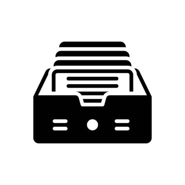 Belgelenmiş belge için siyah katı simge 