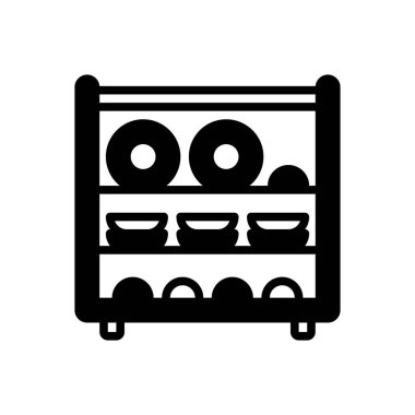 Bulaşıklar için siyah katı simge 