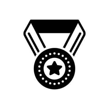 Madalya için siyah katı simge 