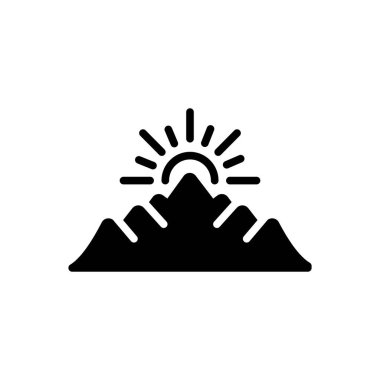 Gün doğumu için siyah katı simge 