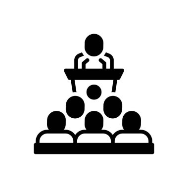 Kongre için siyah katı simge 