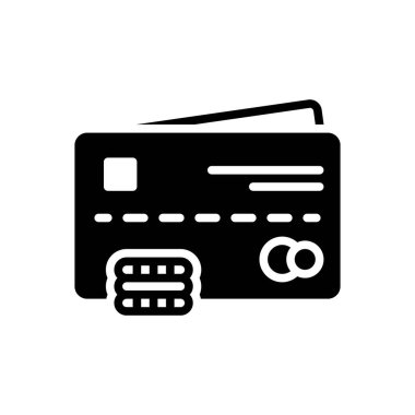 Krediler için siyah katı simge 