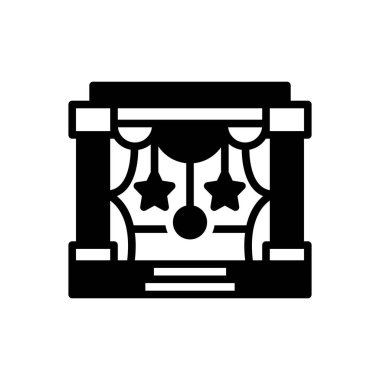 Tiyatro için siyah katı simge 