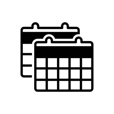 Takvimler için siyah katı simge 