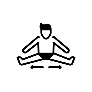 Esneme için siyah katı simge 