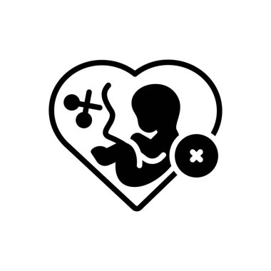 Kürtaj için siyah katı simge 