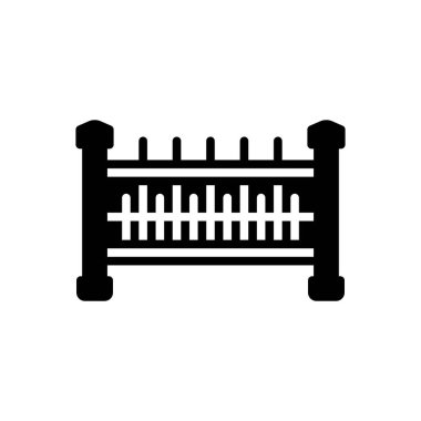 Çit için siyah katı simge