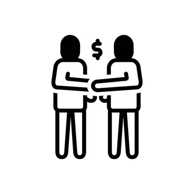 Ortaklık için siyah katı simge 