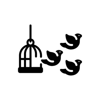 Özgürlük için siyah katı simge 