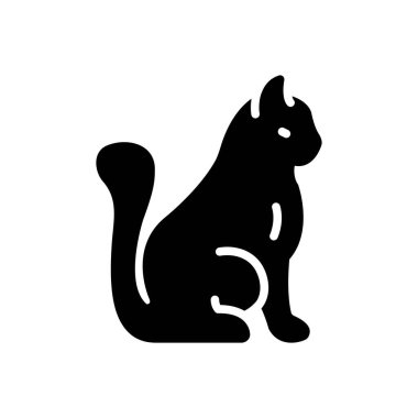 Black solid icon for pussy 
