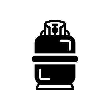 Silindir için siyah katı simge 