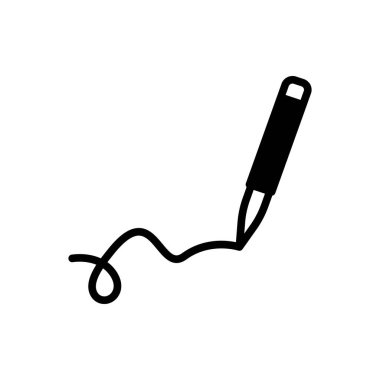 İmza için siyah katı simge 