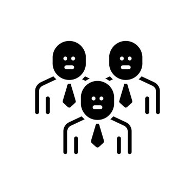 Black solid icon for employees  clipart