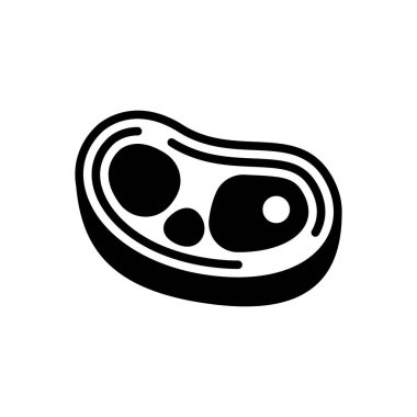 Sığır eti için siyah katı simge 