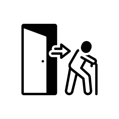 Boşaltma için siyah katı simge 