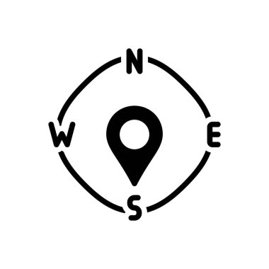 Güney için siyah katı simge 