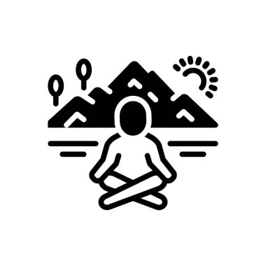 Sakinlik için siyah katı simge  