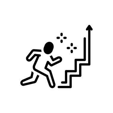 Başarı için siyah katı simge 