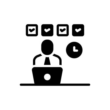 Görev için siyah katı simge 