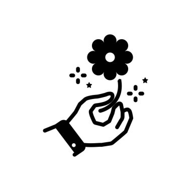 Black solid icon for wish  clipart