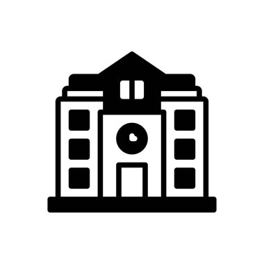 Okul için siyah katı simge 