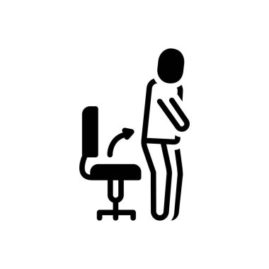 Siyah katı simge dikildi 