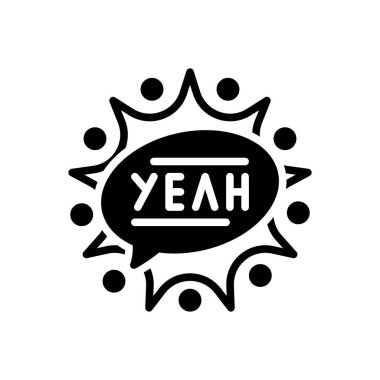 Evet için siyah katı simge 