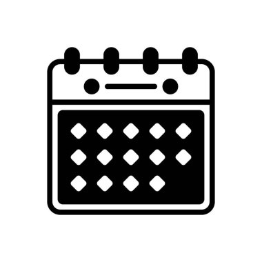 Black solid icon for weeks  clipart