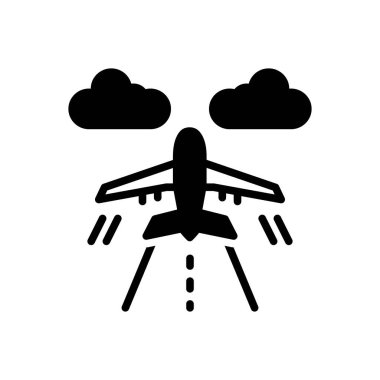 Uçuşlar için siyah katı simge 