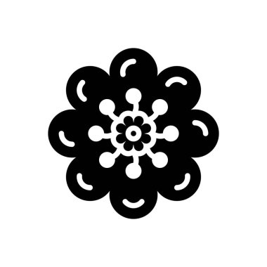 Çiçek için siyah katı simge 
