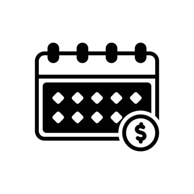 Yıllık siyah katı simge 