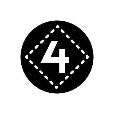 Numara için siyah katı simge 