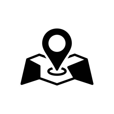 İlçe için siyah katı simge 