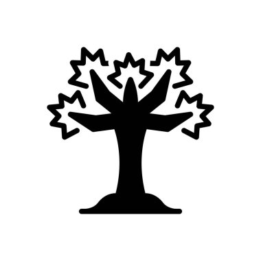 Black solid icon for tree  clipart