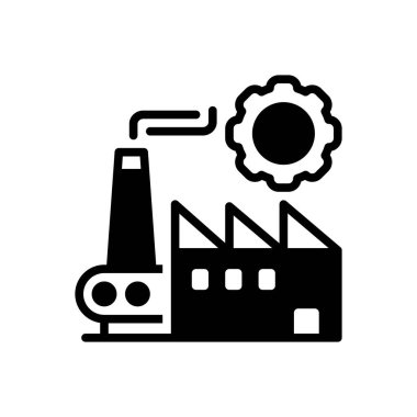 Üretim için siyah katı simge 