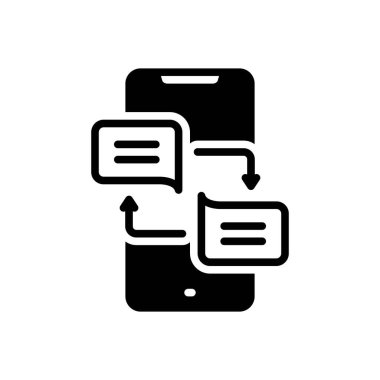 Yanıt için siyah katı simge 