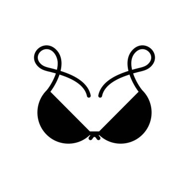 Sütyen için siyah katı simge 