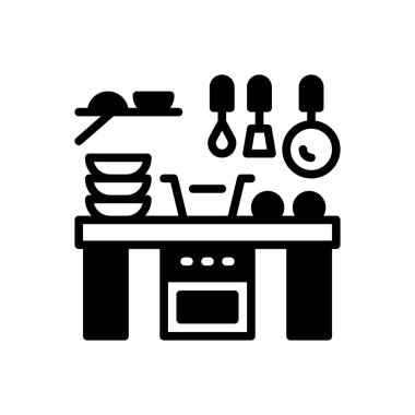 Ev eşyaları için siyah katı simge 